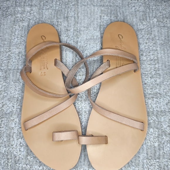 NEW Carly Jean Los Angeles Women's Rhodes Sandals Size 8 Leather Made In Greece - Picture 2 of 8